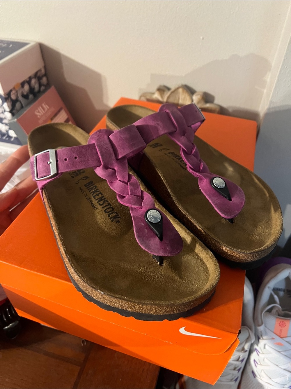 Birkenstock Women’s Purple Braided Thong Sandals